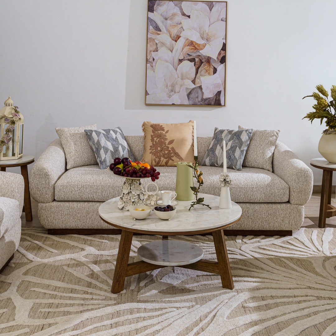 ليفي كنبة 3 مقاعد - كريمي