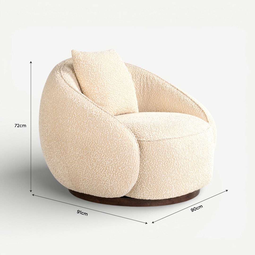 فوغ كنبة فردية - كريمي