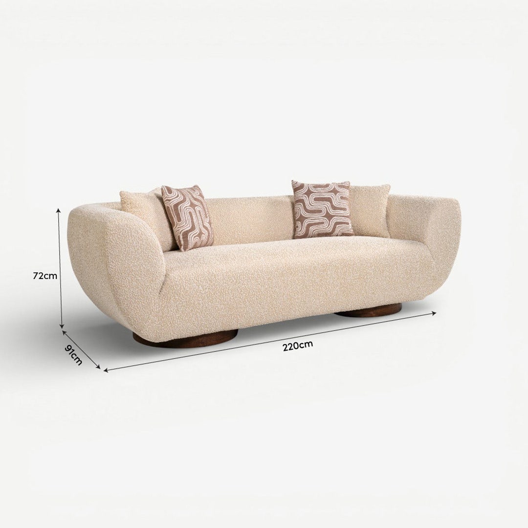 Vogue 3 Seater Sofa Cream