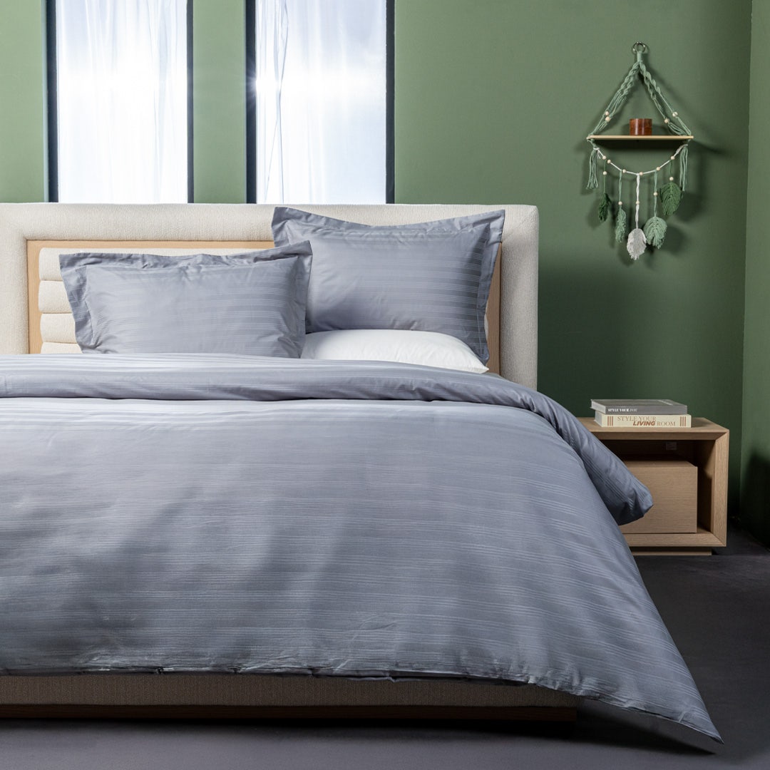 Caressa Duvet Cover Set 160x200cm - Grey