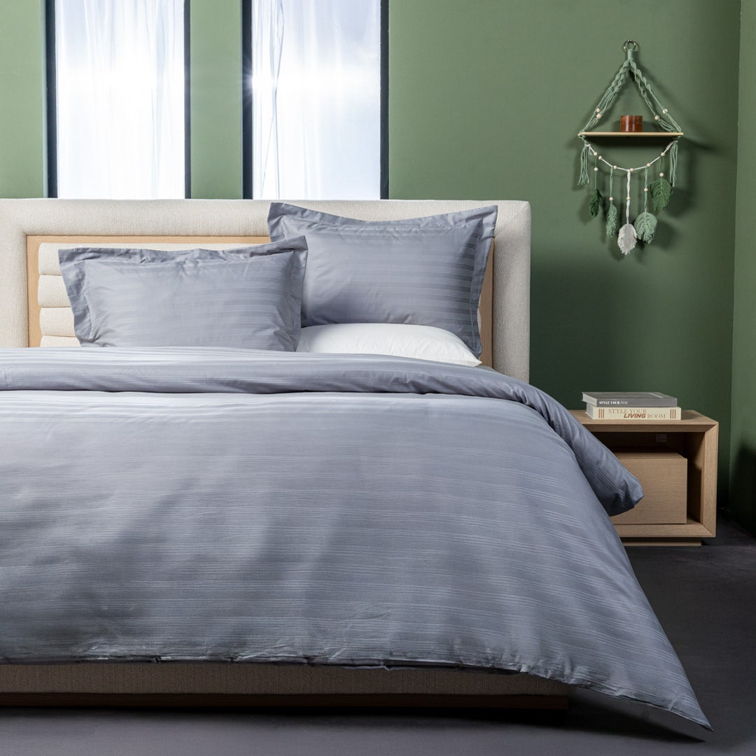 Caressa Duvet Cover Set 200x200cm - Grey