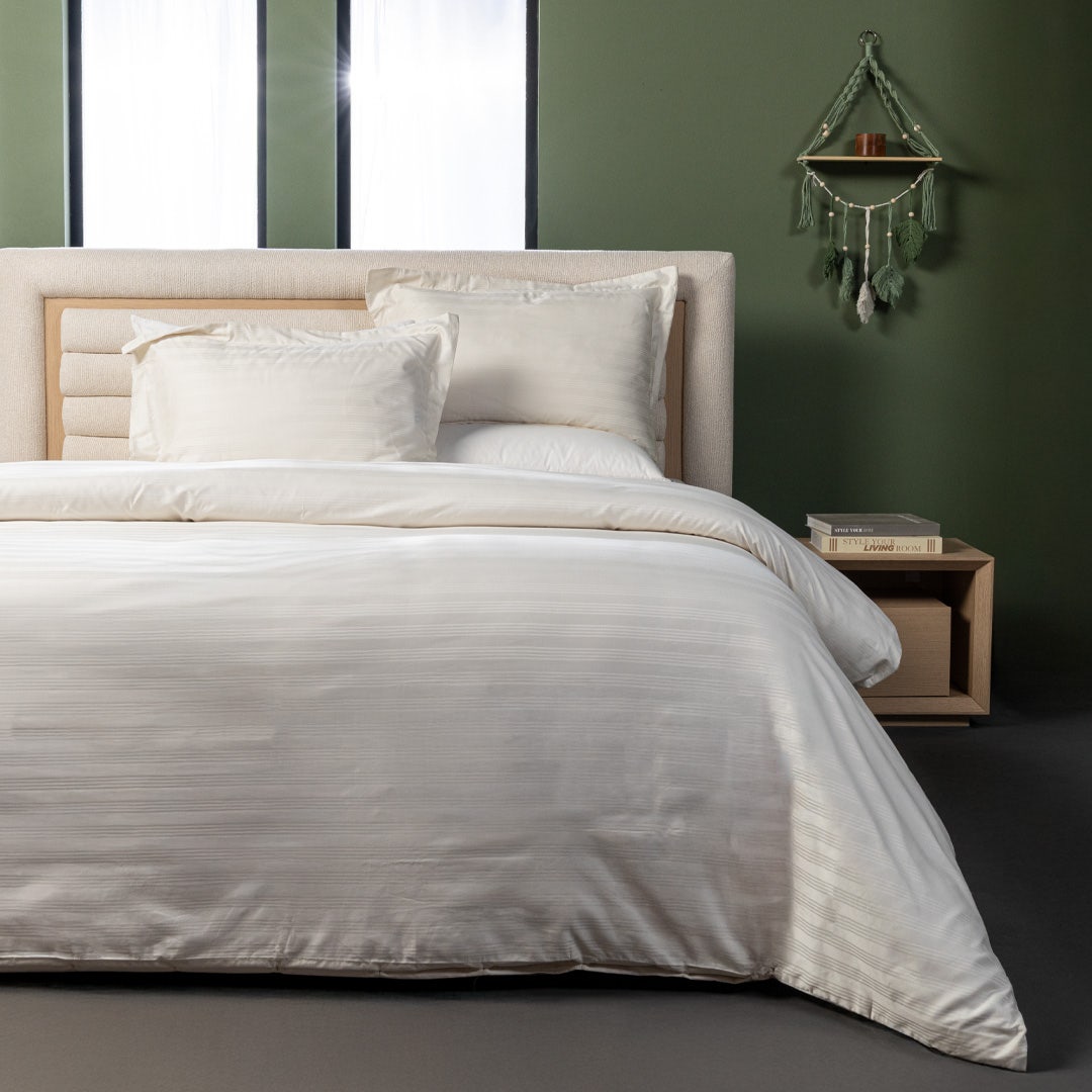 Caressa Duvet Cover Set 200x200cm -Cream