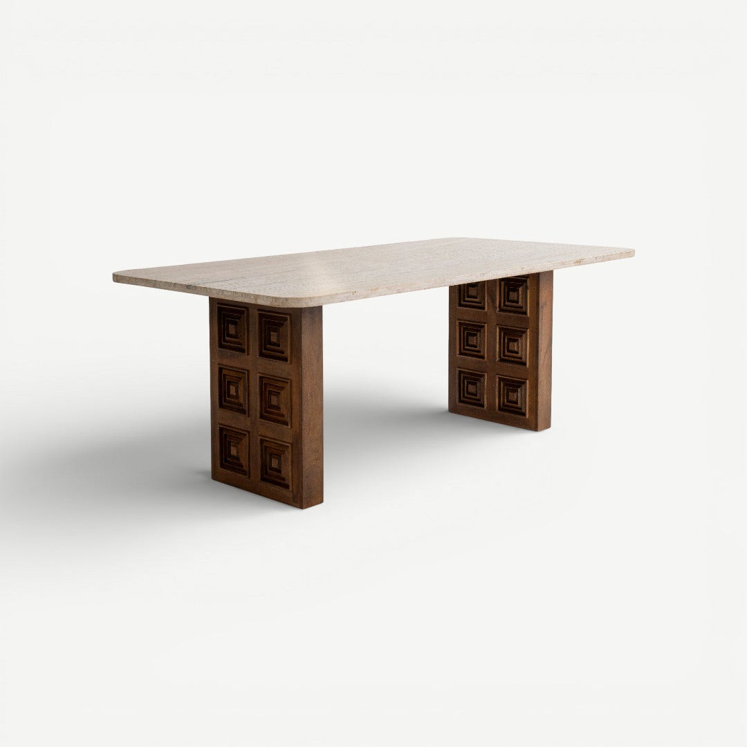 نعيم طاولة طعام 6 كراسي - طبيعي