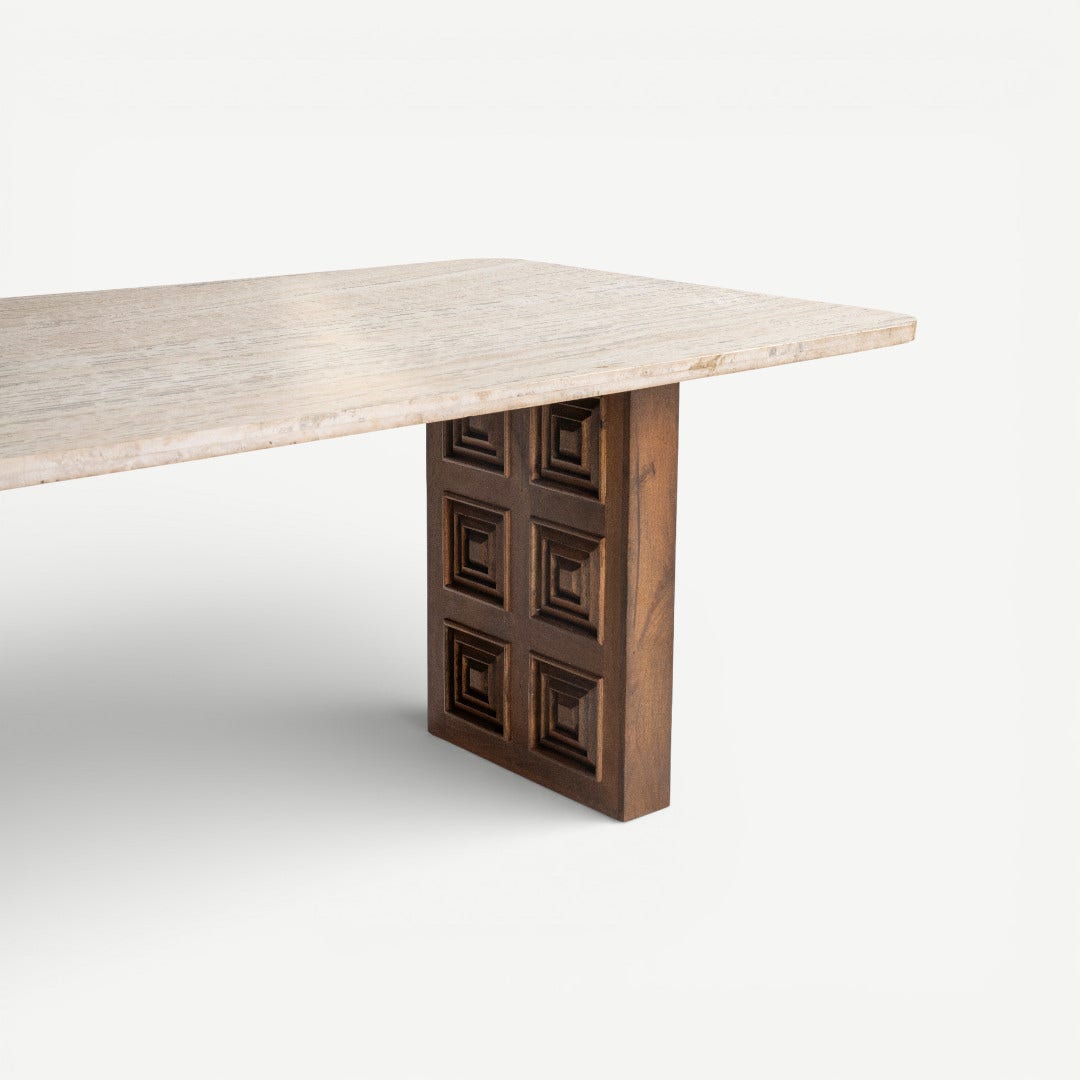 نعيم طاولة طعام 6 كراسي - طبيعي