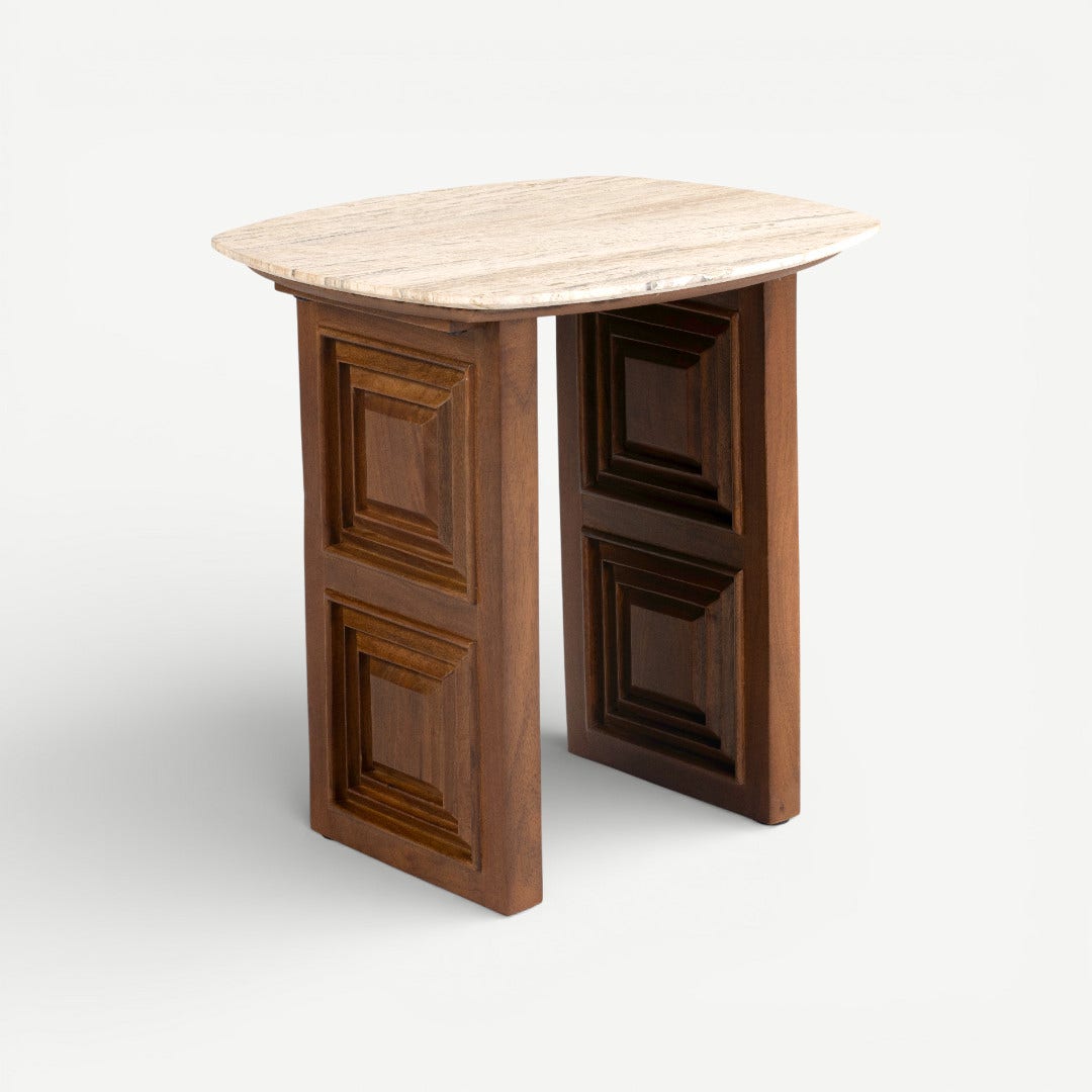 Naim Travertine End Table Natural