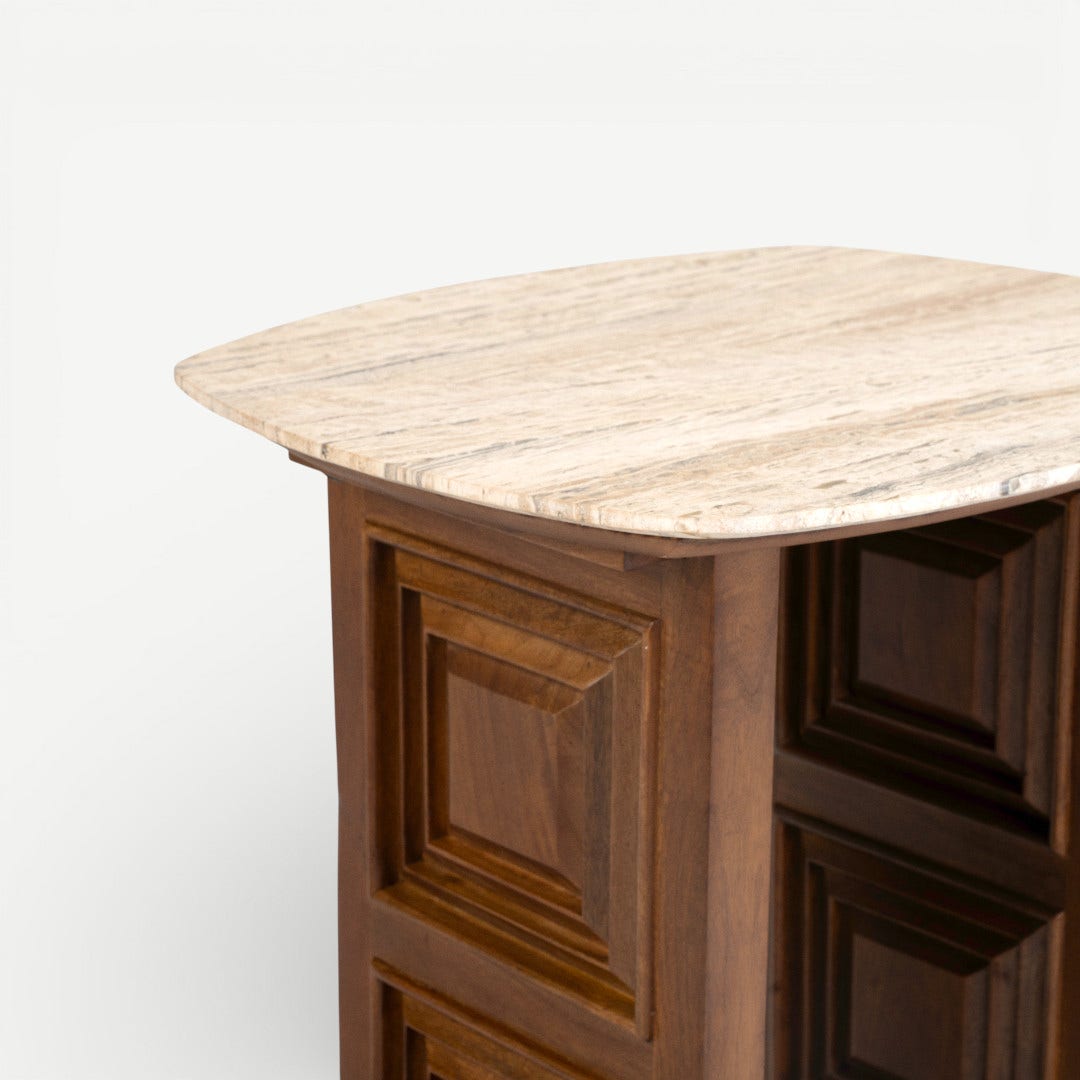Naim Travertine End Table Natural