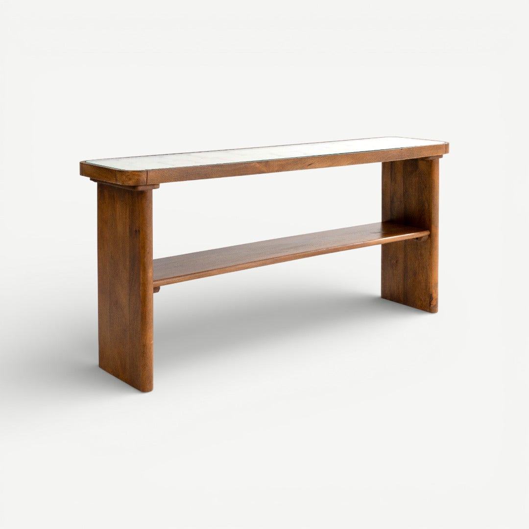 Jimena Bricks Console Walnut