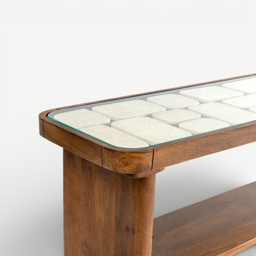 Jimena Bricks Console Walnut