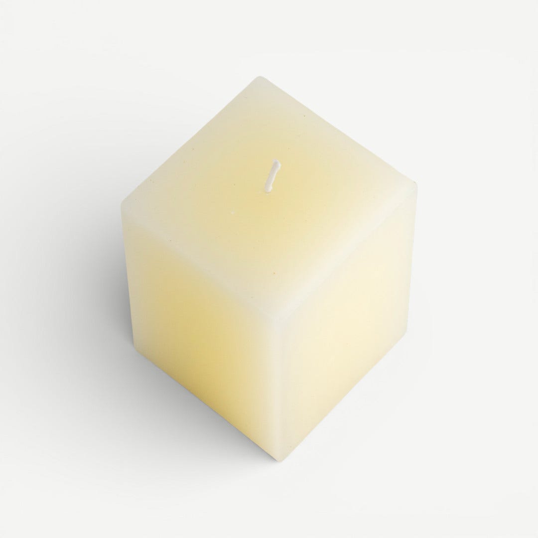 Essense Cubic Pillar Candle - 7.5x10cm