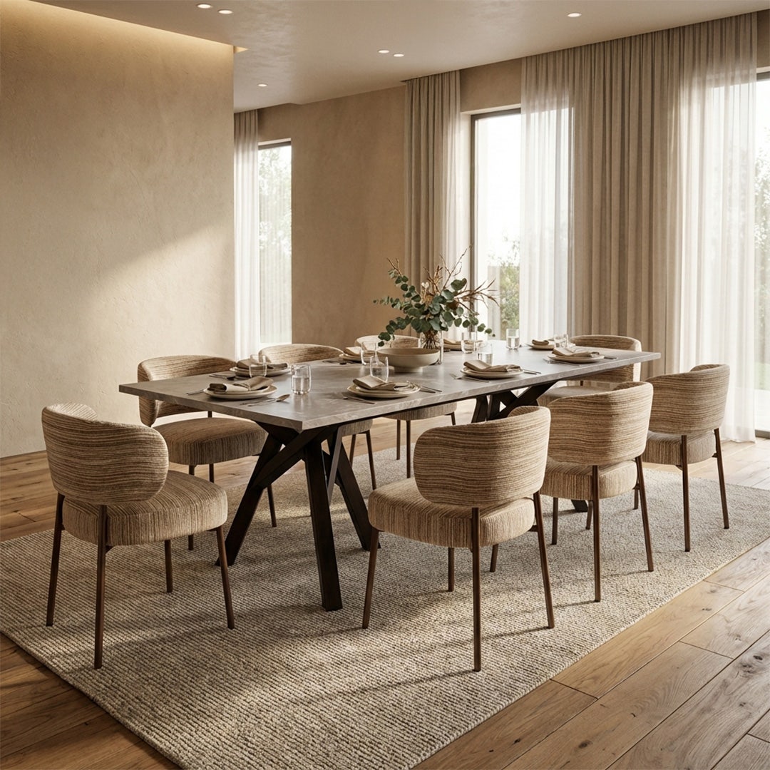 Ingram 8 Seater Dining Table Brown