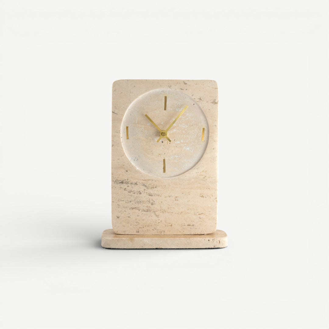 إياني ساعة طاولة رخام - طبيعي