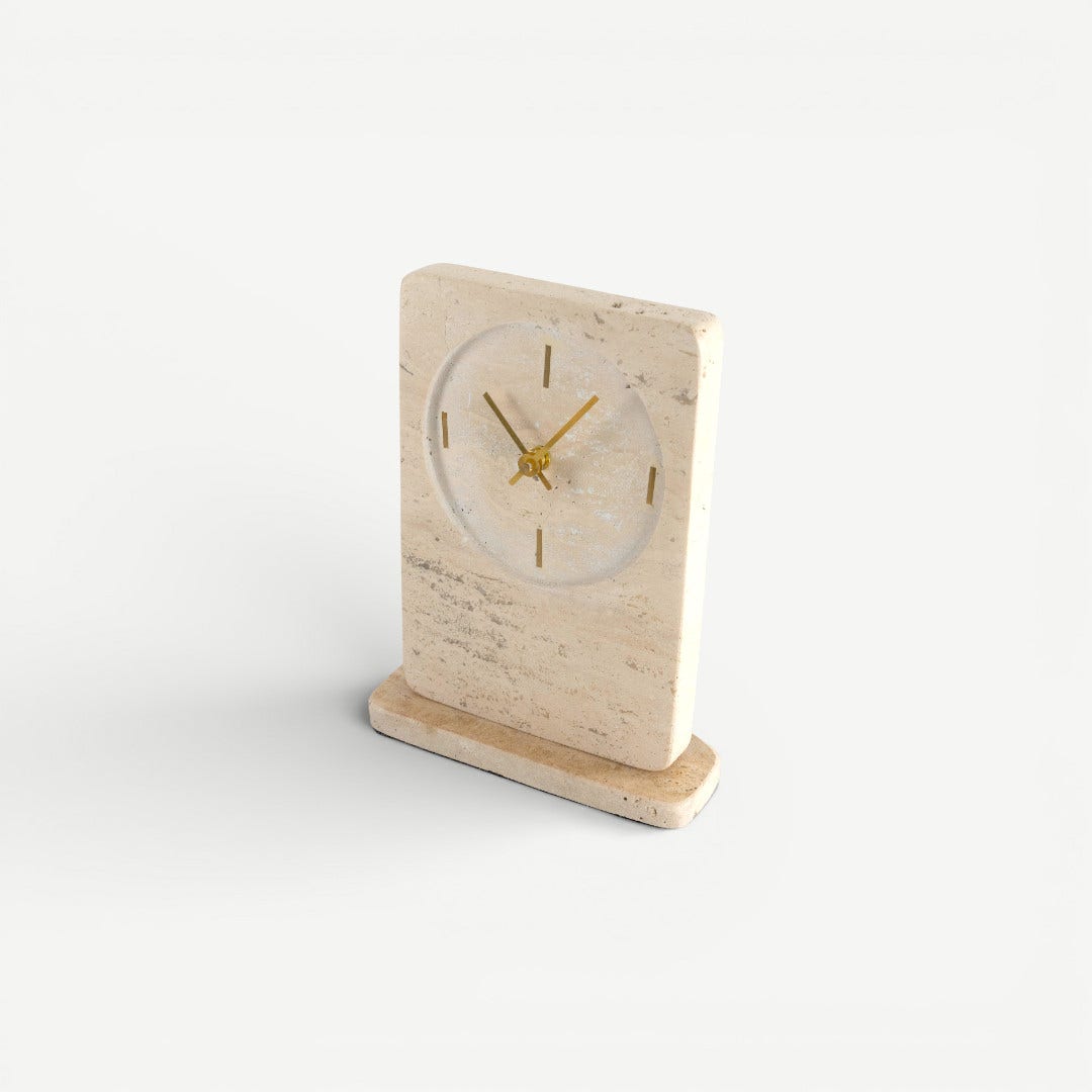 إياني ساعة طاولة رخام - طبيعي