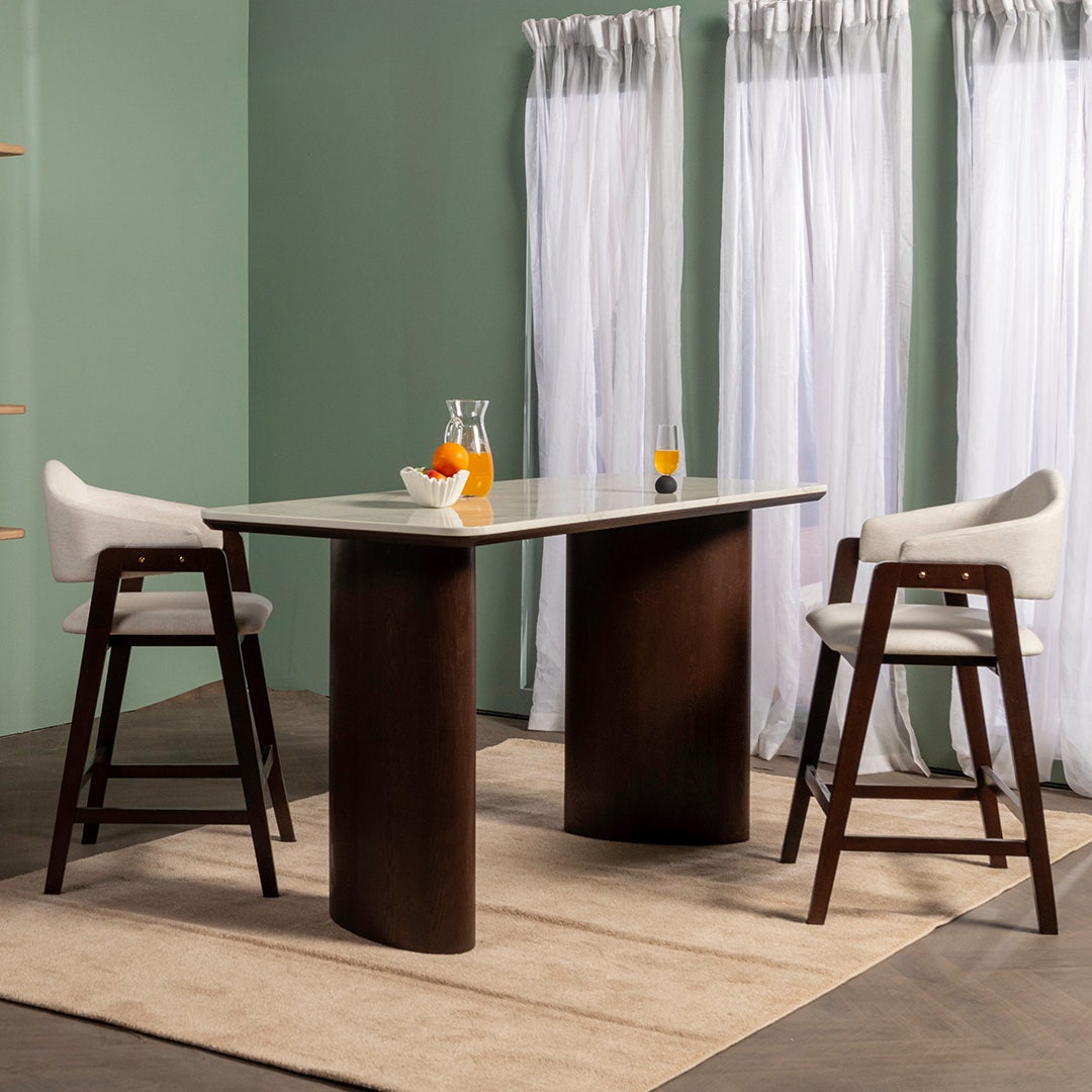 Duo 4 Seater Bar Table Walnut
