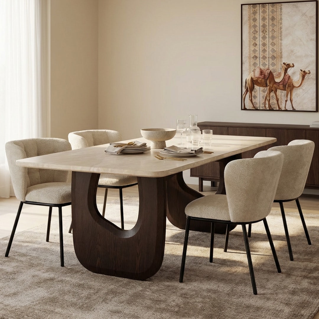 Vasto 8 Seater Dining Table Beige