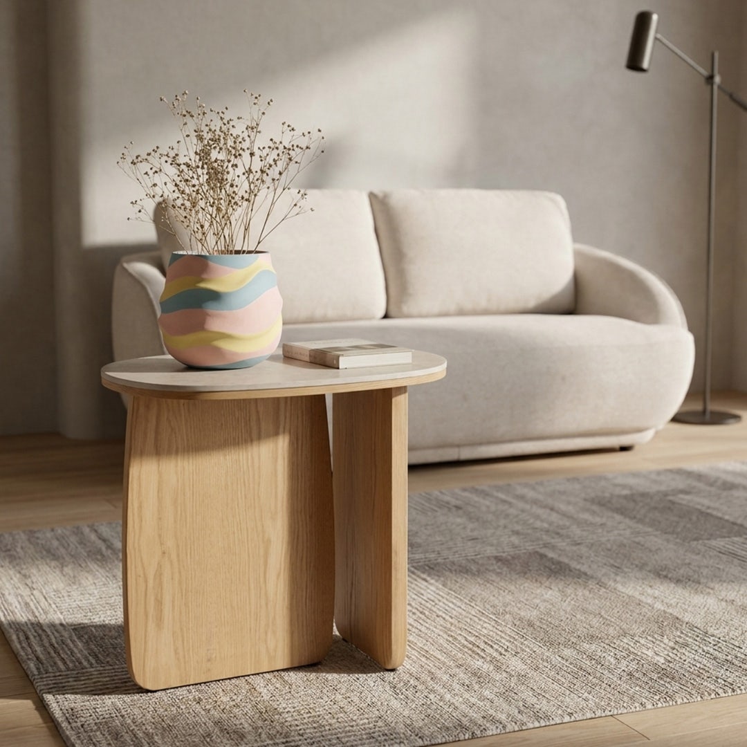 Ricco End Table Beige