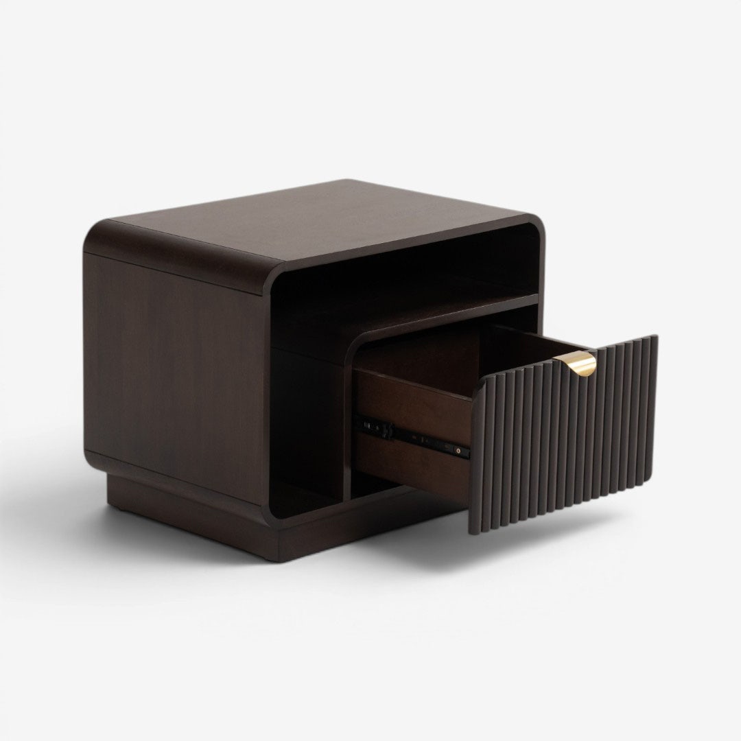 Aros Right Bedside Table Brown