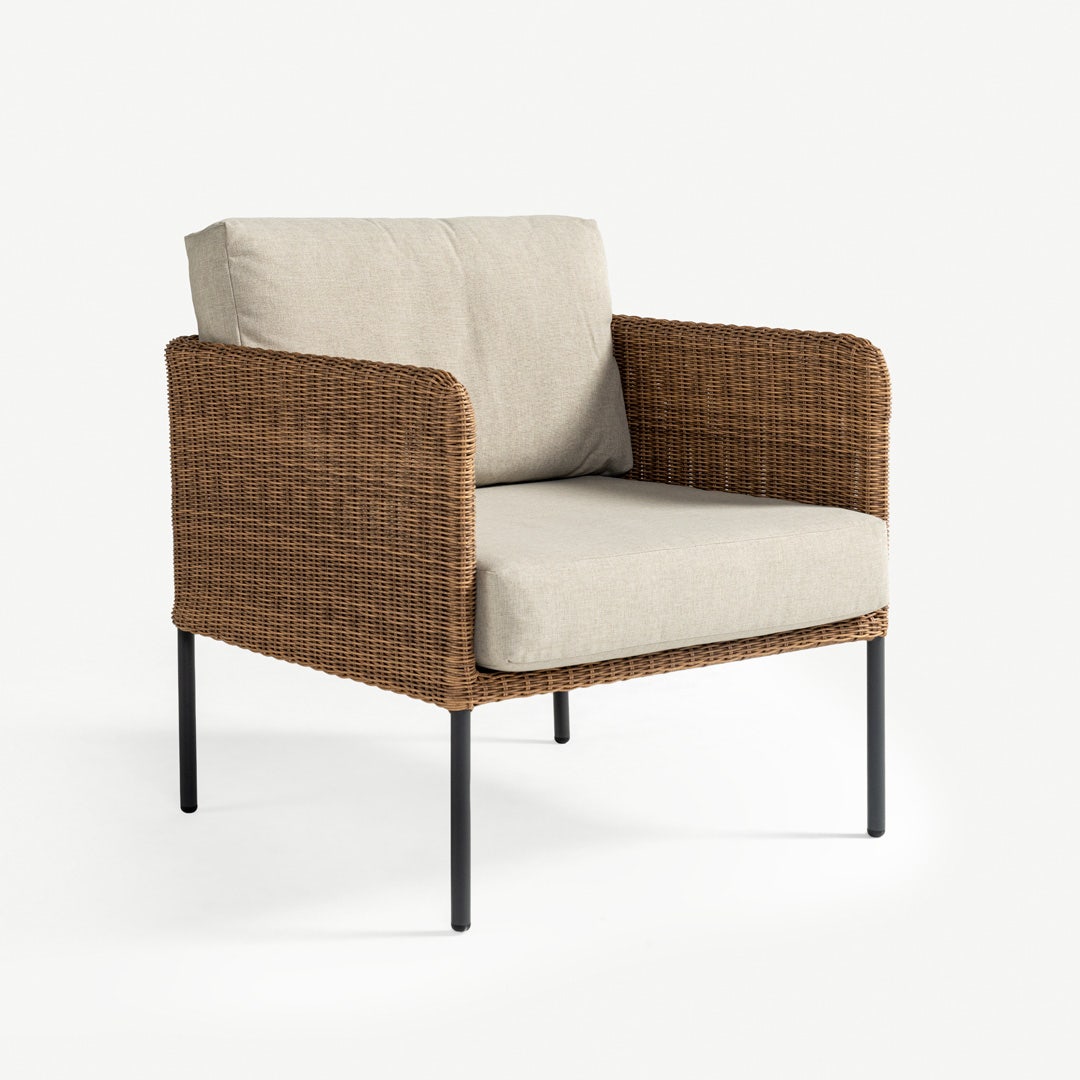 Aveline Rattan 1 Seater Sofa Natural