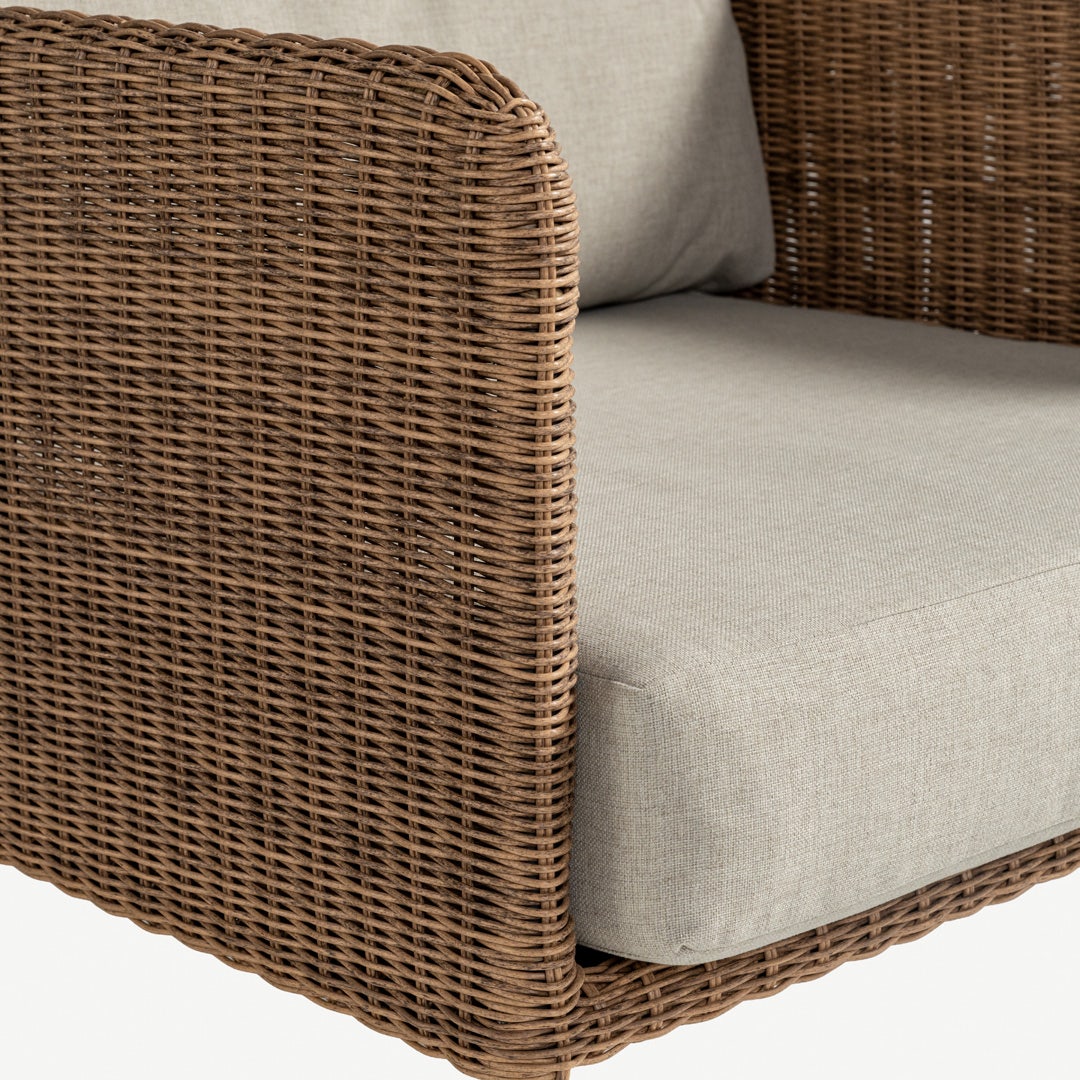 Aveline Rattan 1 Seater Sofa Natural