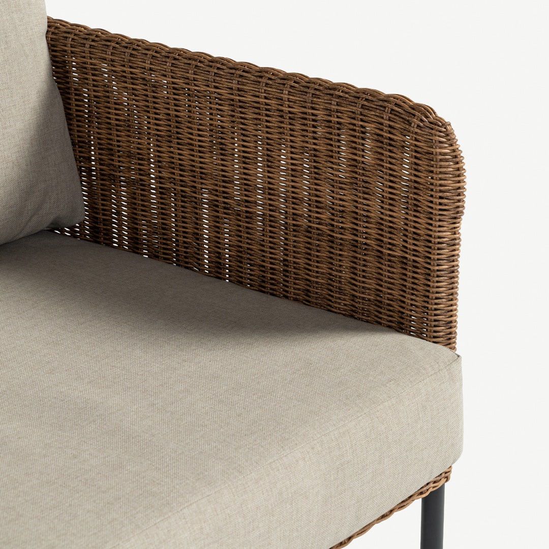 Aveline Rattan 1 Seater Sofa Natural