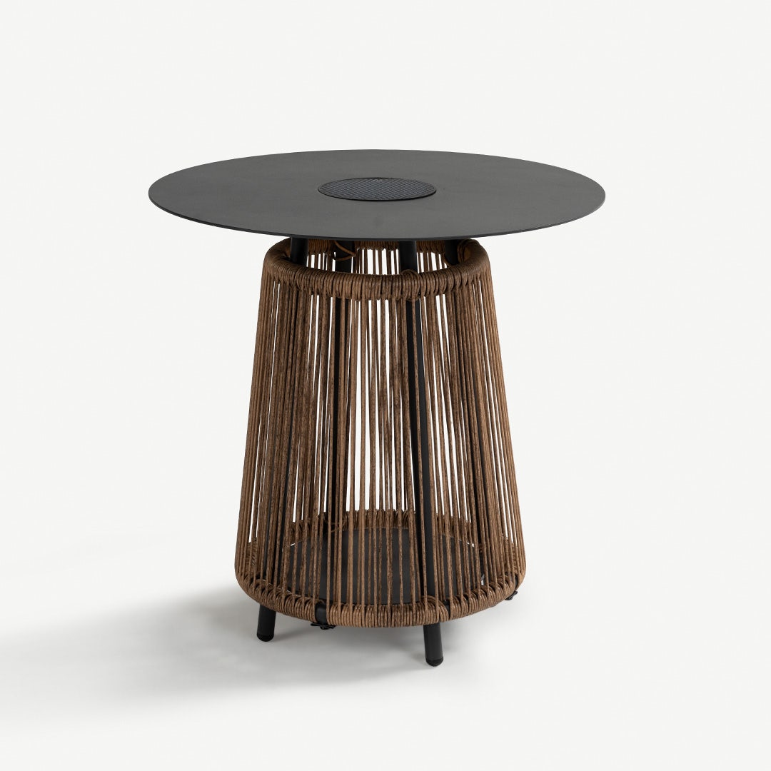 Aveline Outdoor Solar End Table Natural