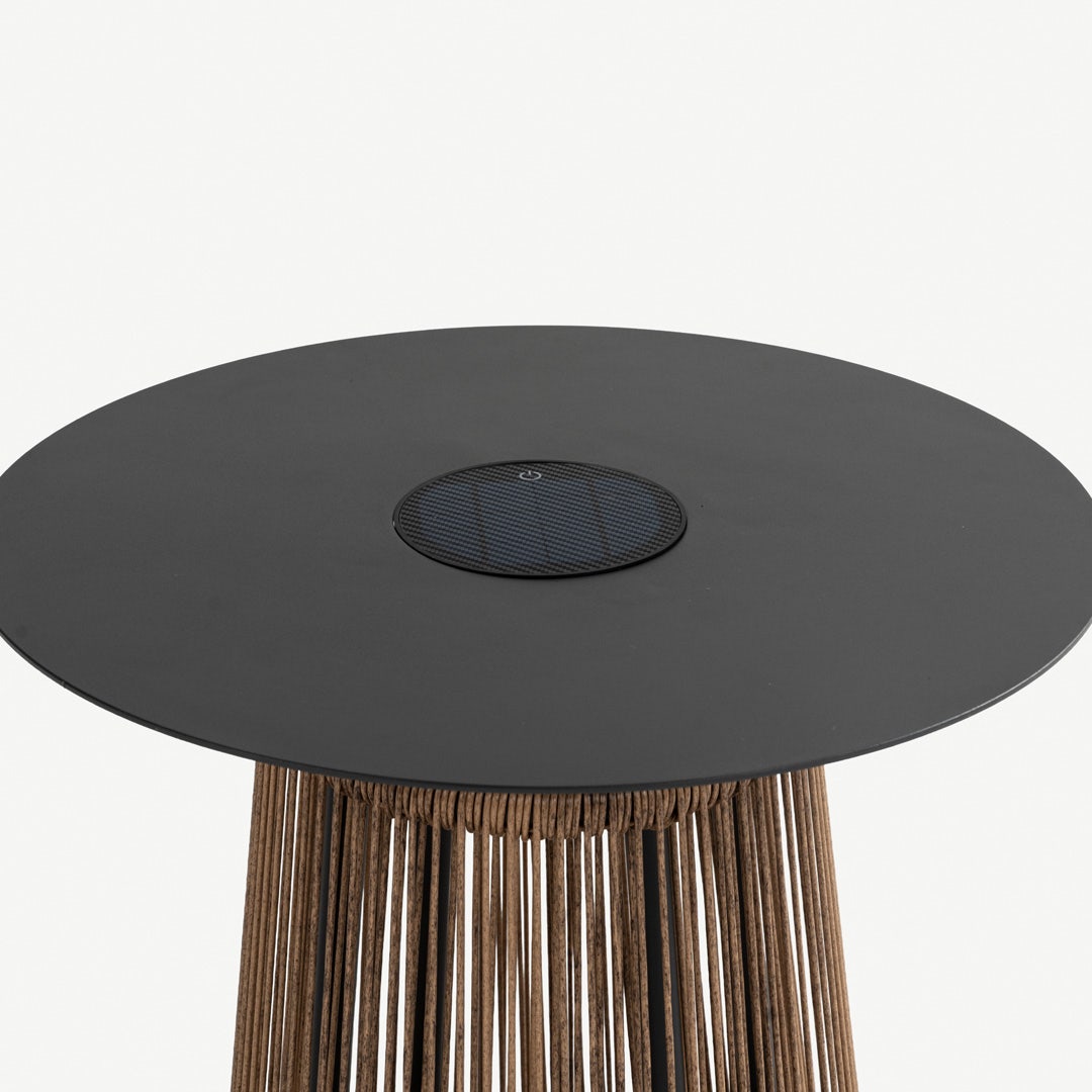 Aveline Outdoor Solar End Table Natural