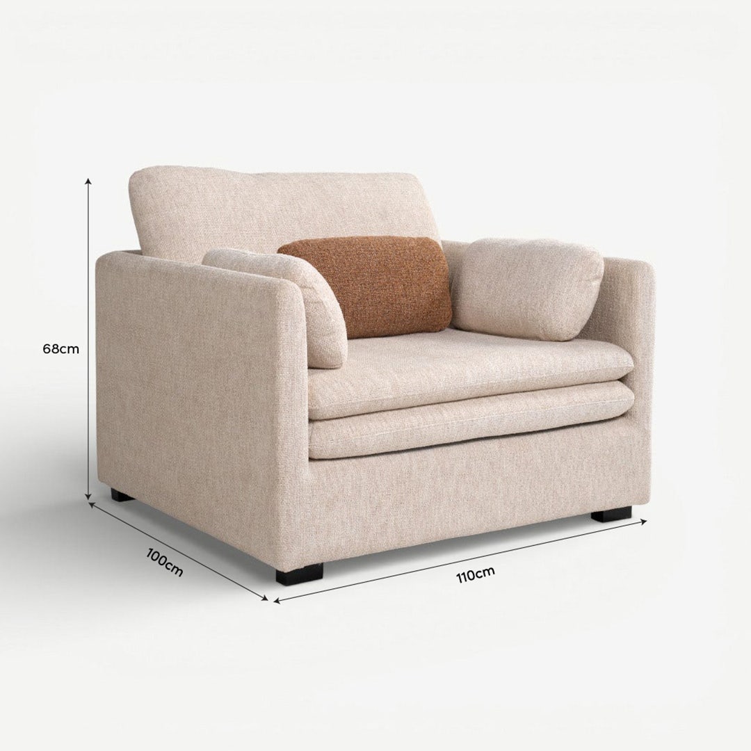 Heritage 1 Seater Sofa Beige