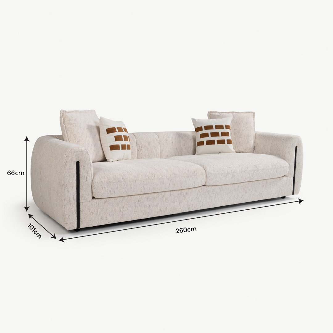 Eliney 4 Seater Sofa Beige
