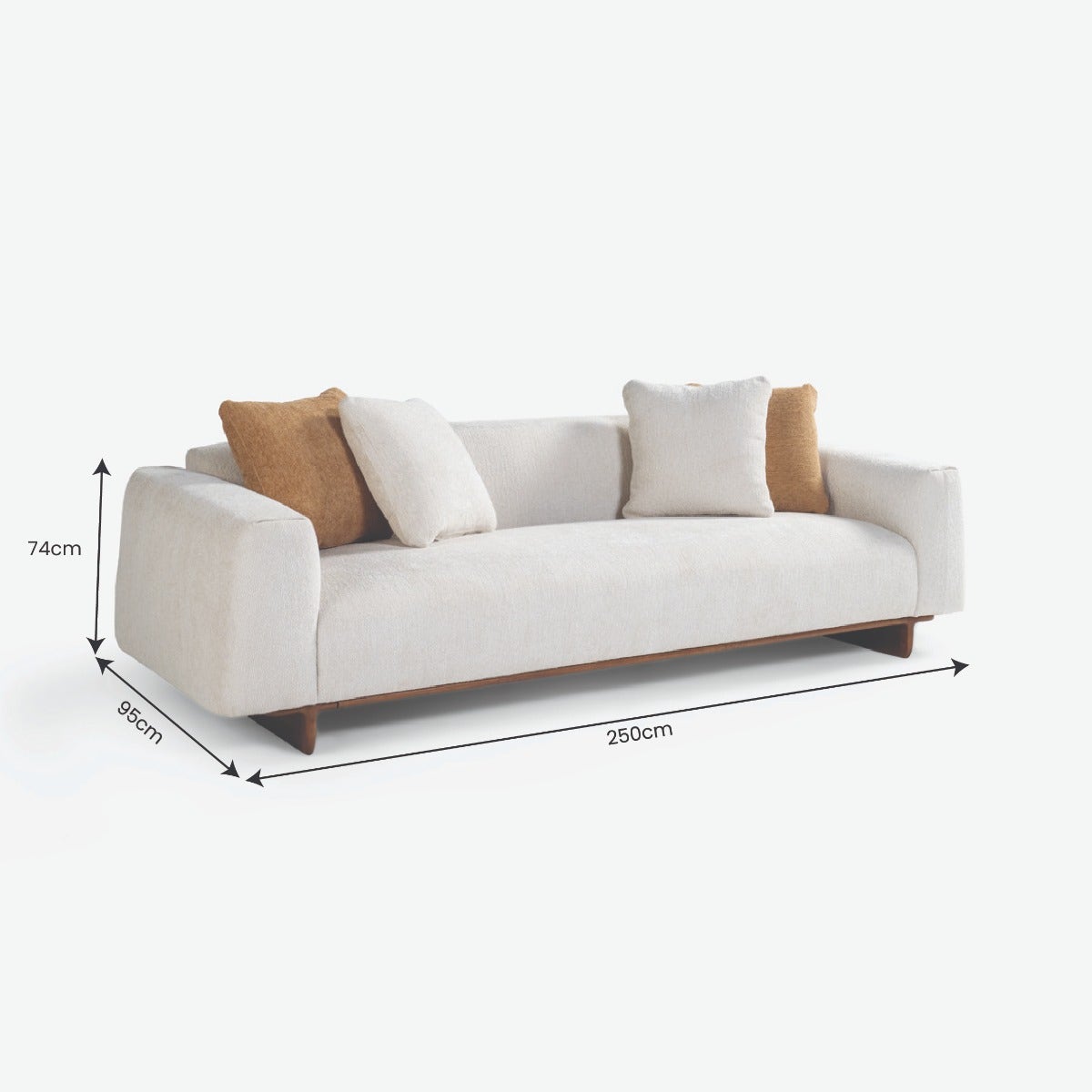 Hosea 4 Seater Sofa Grey