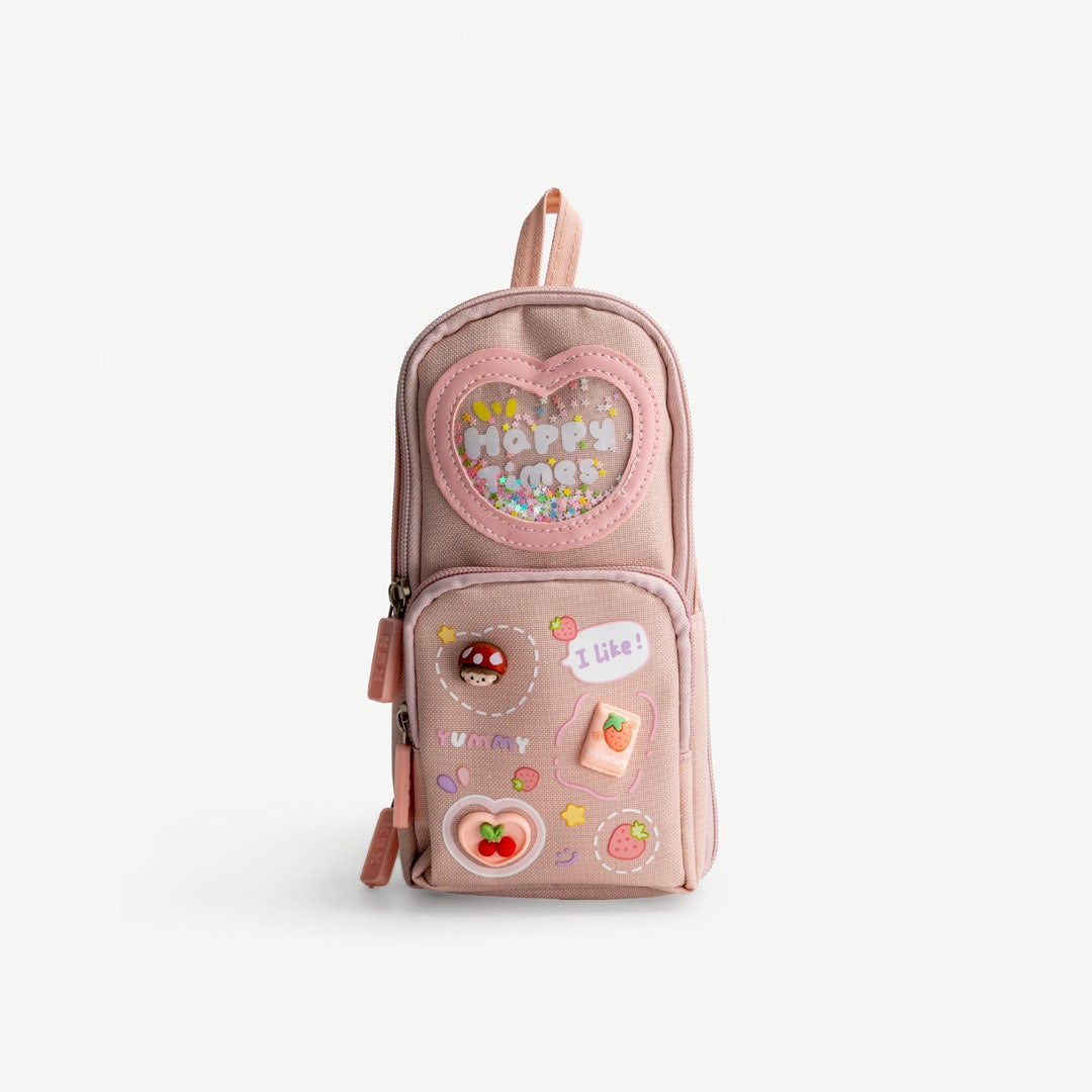 دوري حقيبة أقلام - وردي