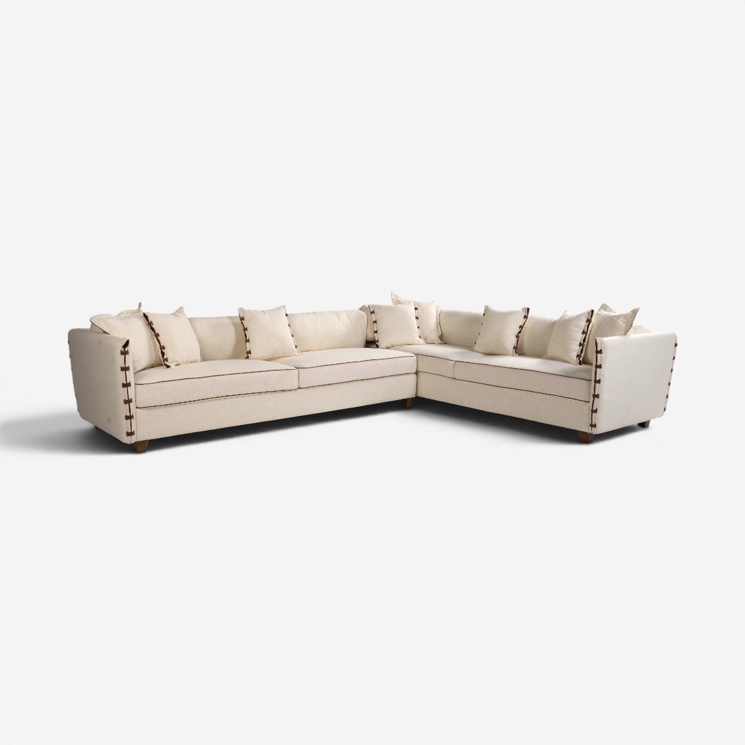 Lunete Left Corner Sofa Set Beige