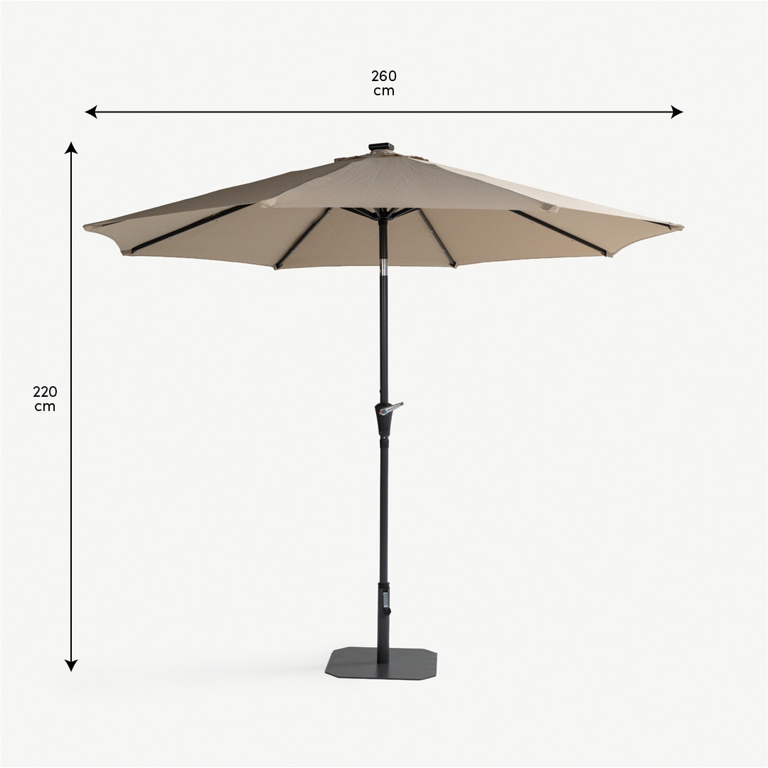 سيلكوس مظلة خارجية بإضاءة LED - بيج