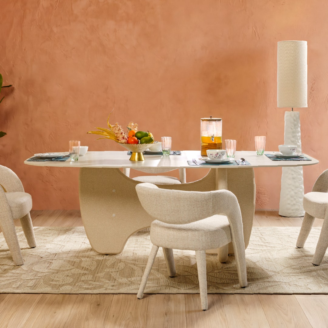 Stepan 6 Seater Dining Table Ivory