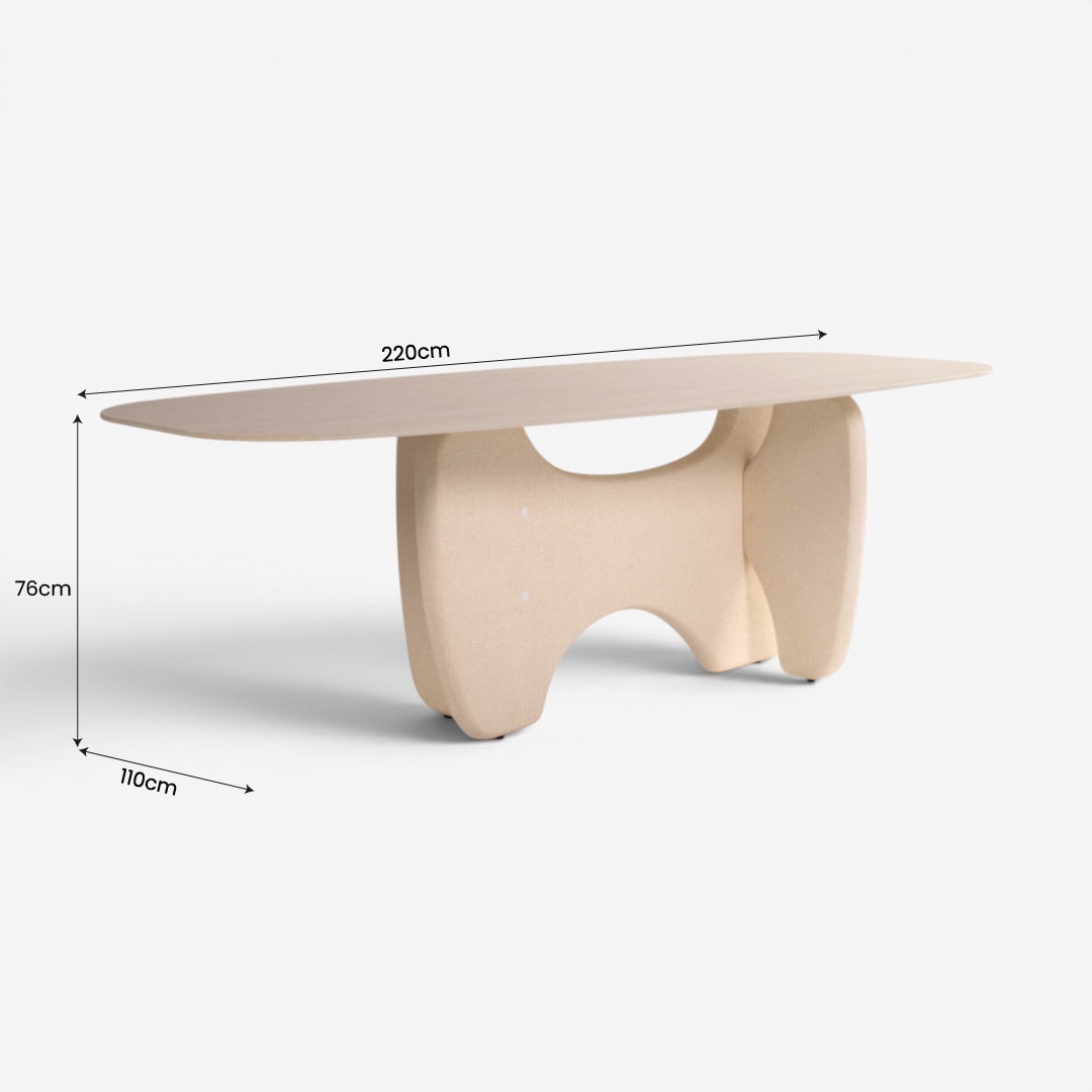 Stepan 6 Seater Dining Table Ivory