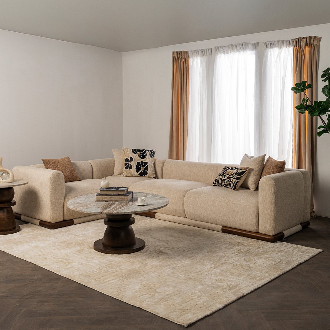 Raharjo Right Corner Sofa Beige