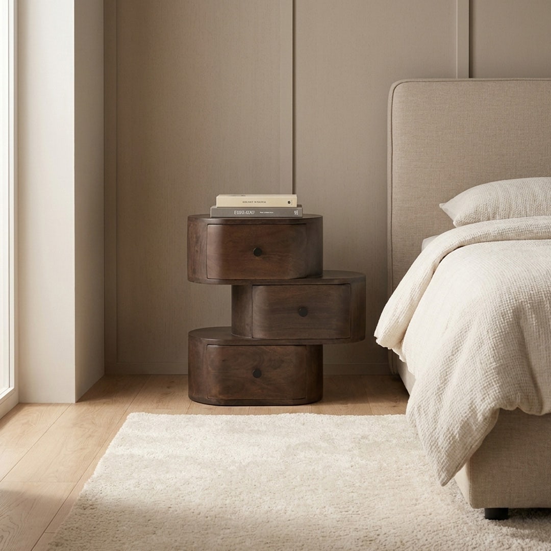Stanis Bedside Table Walnut