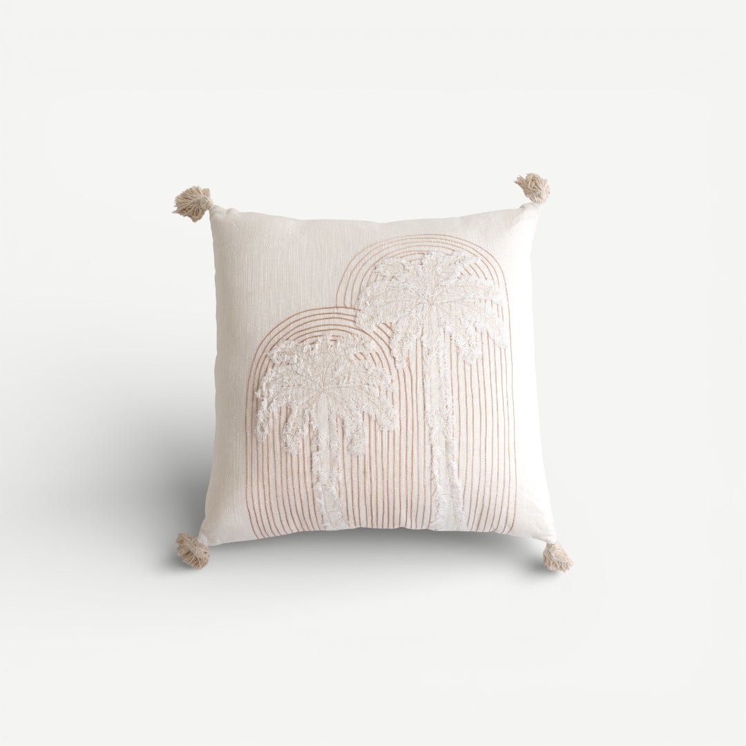 Heritage Palm Embroidered Cushion -50x50cm
