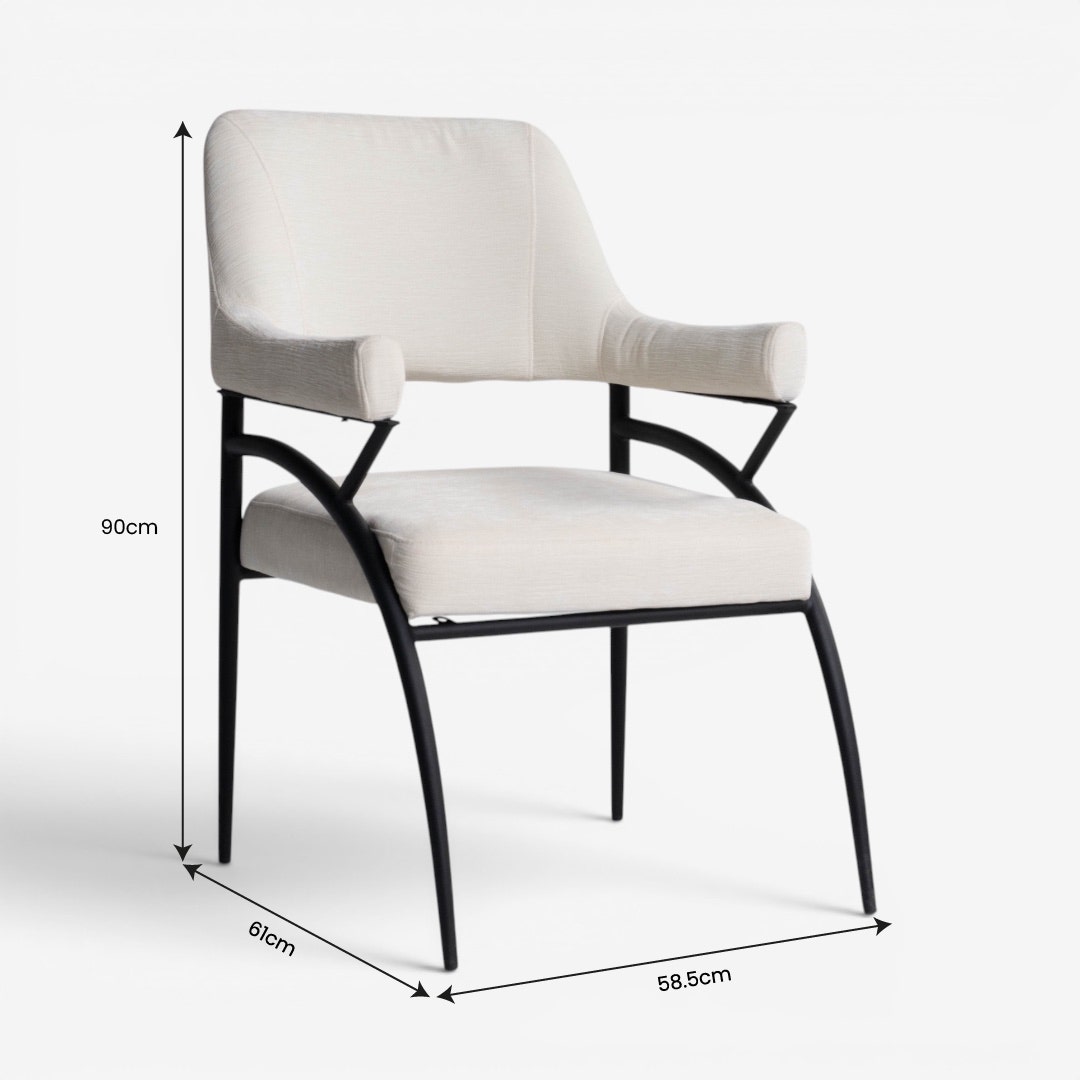 Vimer Dining Arm Chair Ivory
