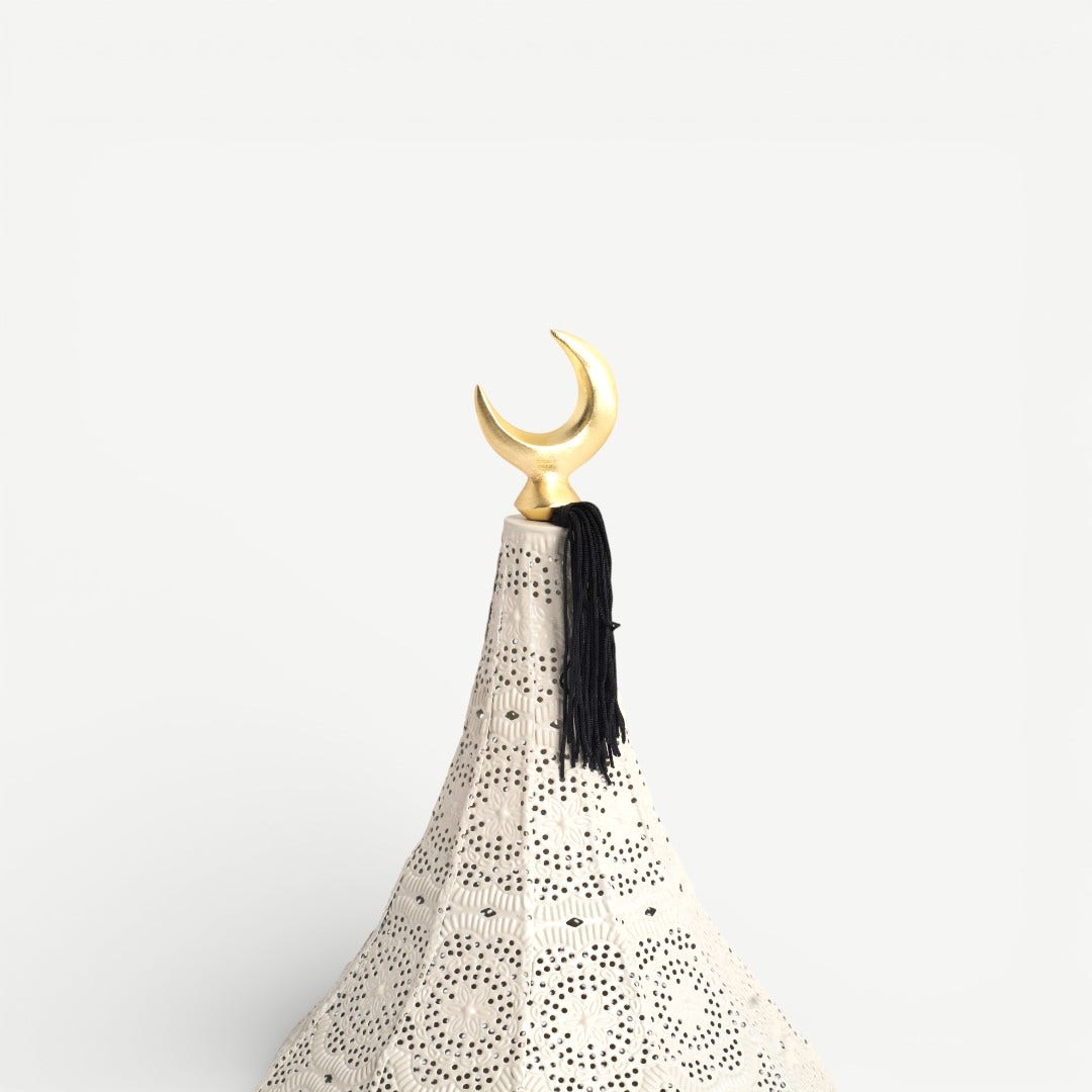 Mashrabiya Cake Dome Ivory-25x25cm