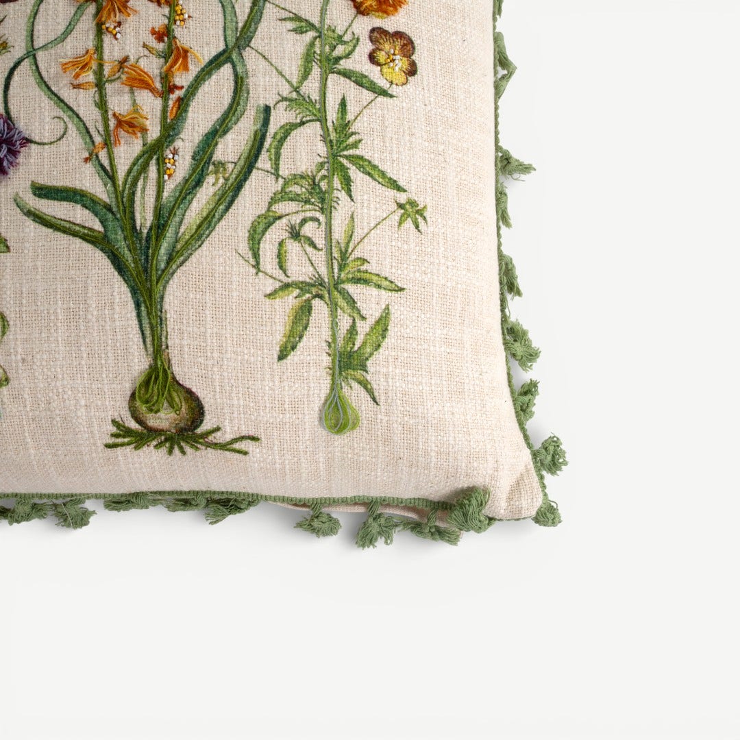 Leafy Embroidered Cushion - 45x45cm