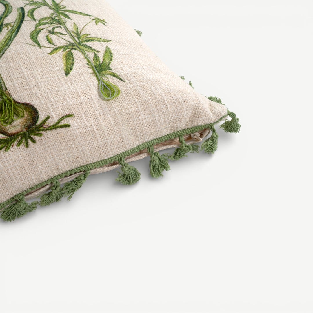 Leafy Embroidered Cushion - 45x45cm