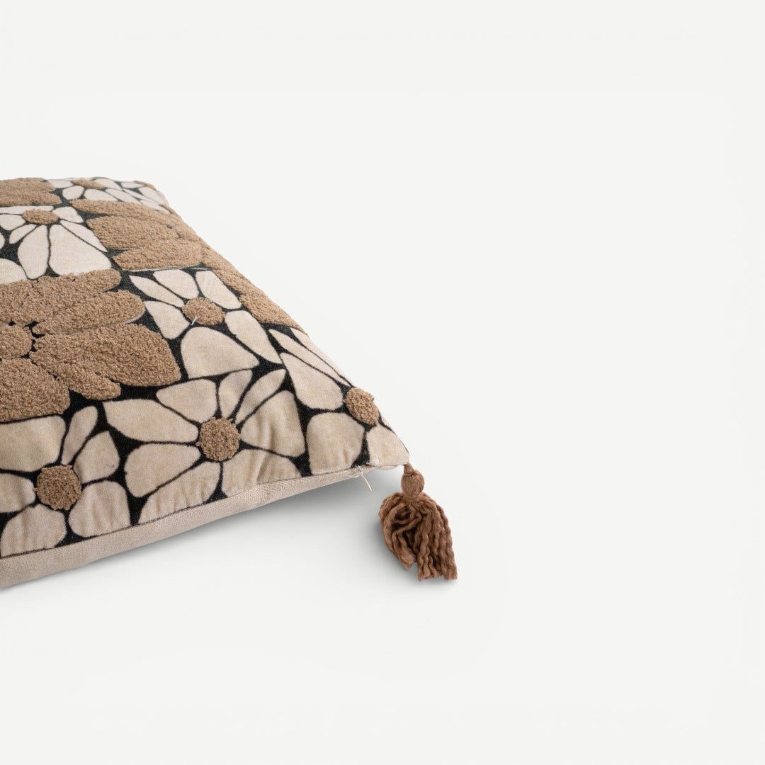 Jinan Emb. Cushion W/ Tassle - 50x50cm