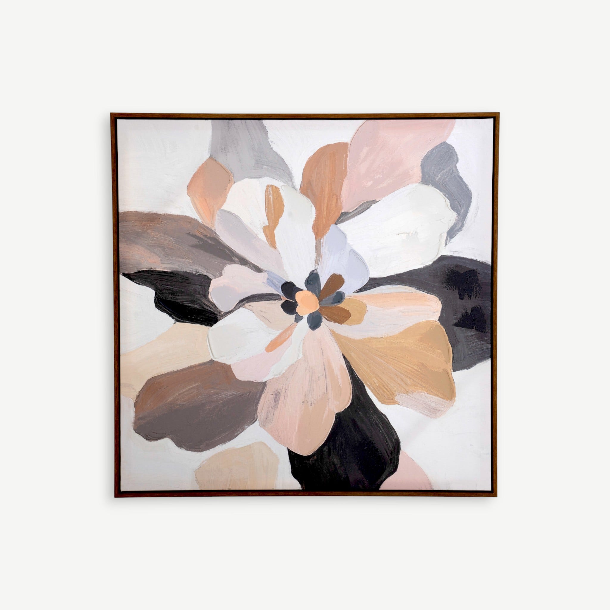 Leafy Hand Embellished Wall Art-80x80cm