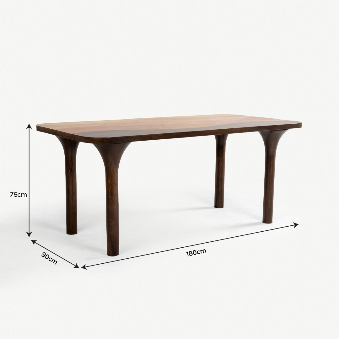 Heritage 6 Seater Dining Table Brown