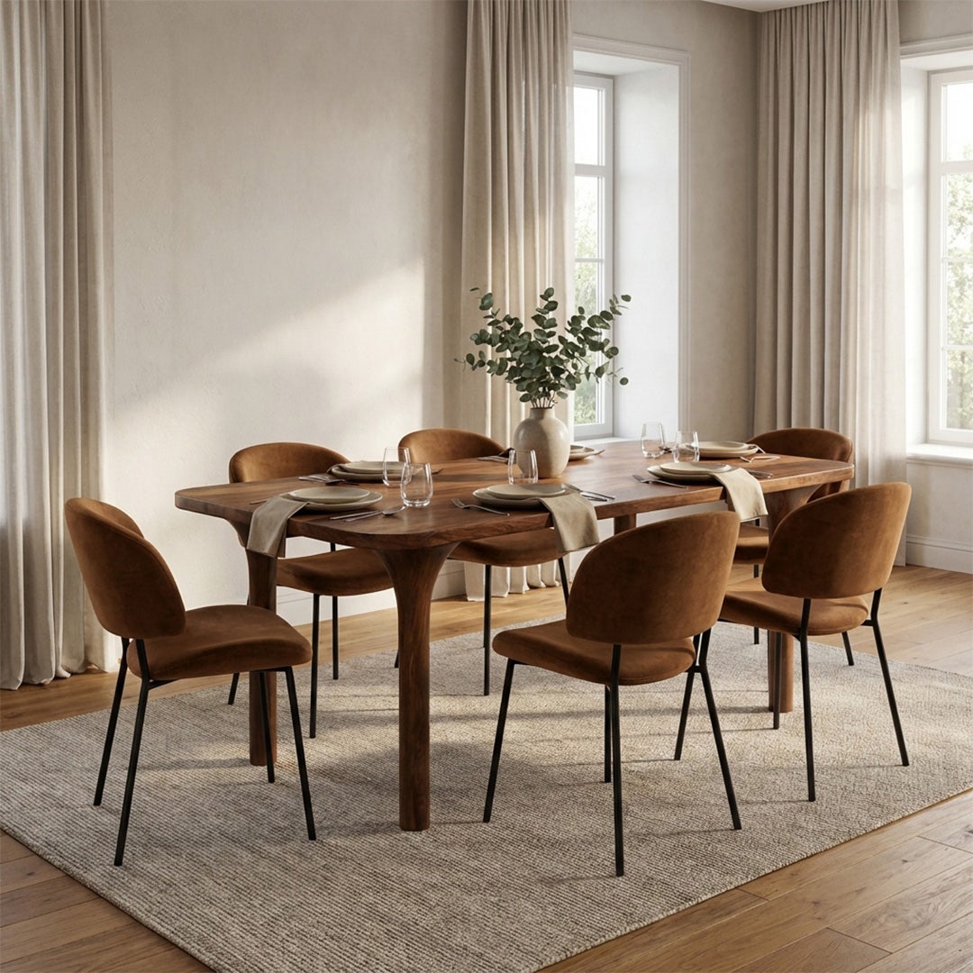 Heritage 6 Seater Dining Table Brown