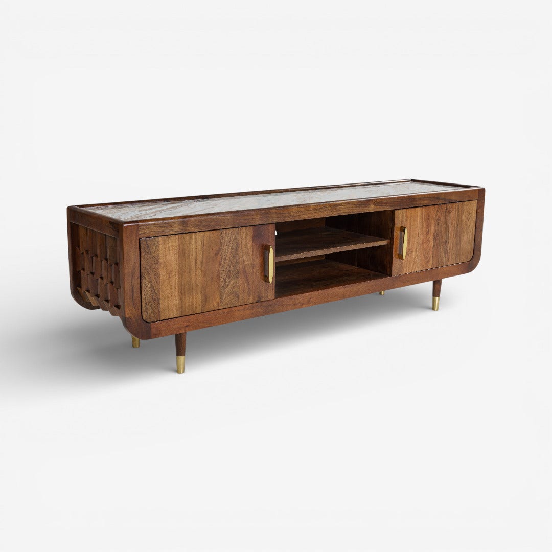 Mashrabiya TV Unit Walnut