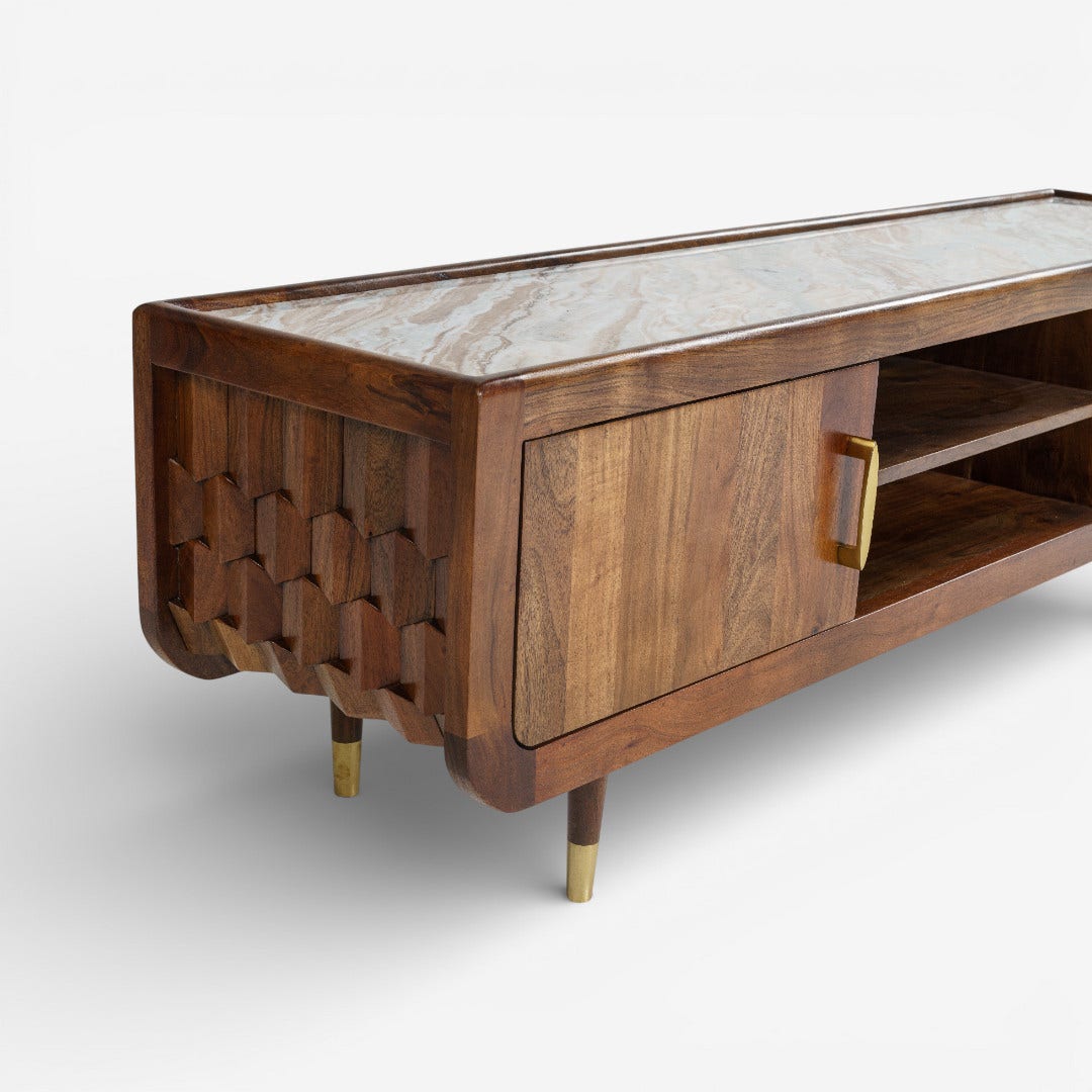 Mashrabiya TV Unit Walnut