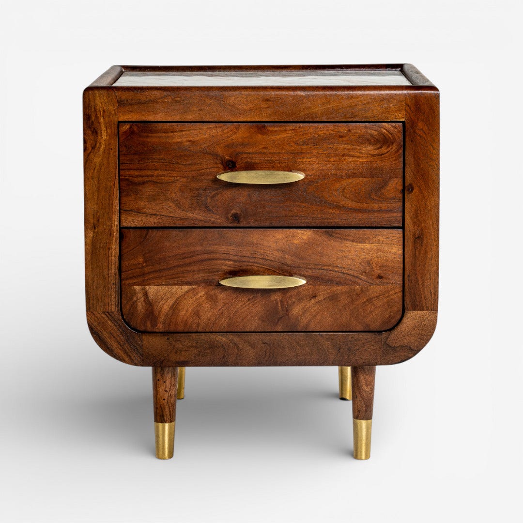 Mashrabiya Bedside Table Walnut