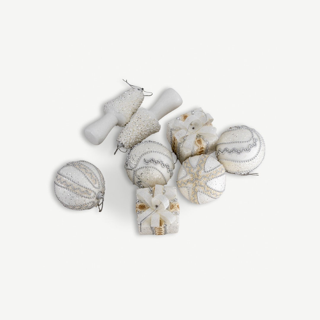 Christmas Hanging Set of 8pcs - White