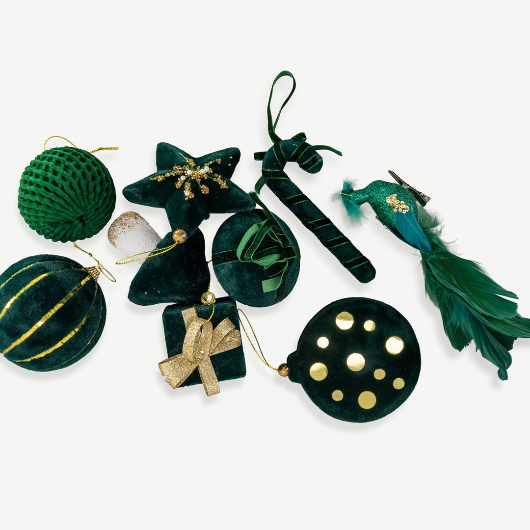 Christmas Hanging Set of 9pcs-Dark Green