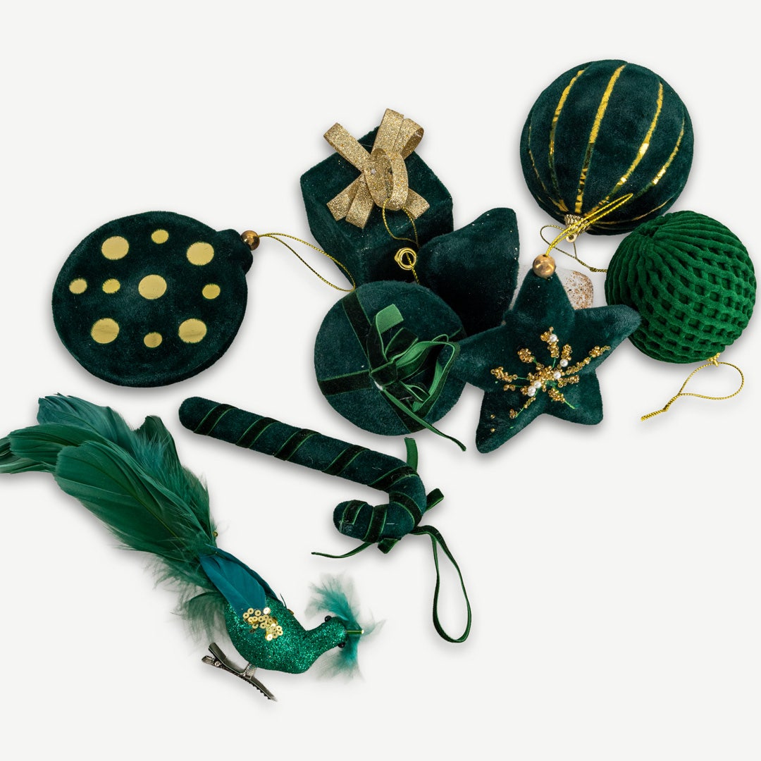 Christmas Hanging Set of 9pcs-Dark Green